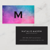 Monogram Waterverf textuur Visitekaartje (Voorkant / Achterkant)