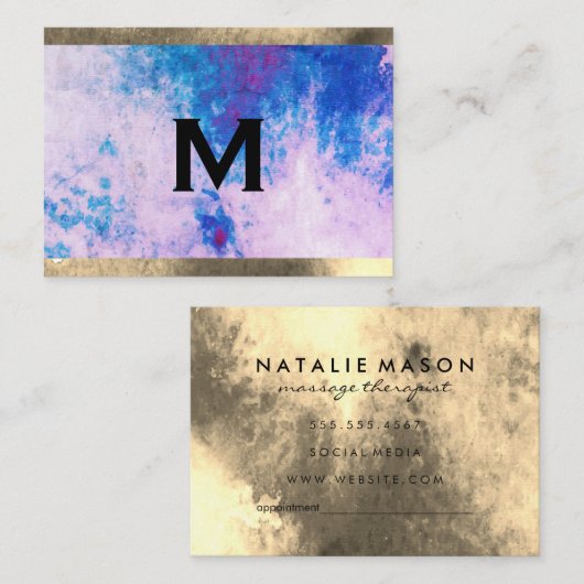 Monogram Waterverf Trim (afsprakenkaart) Afsprakenkaartje (Voorkant / Achterkant)