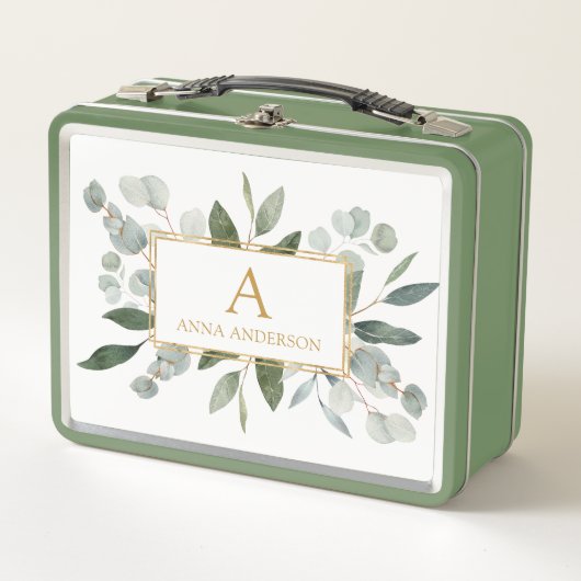 Monogram Waterverf Tropische Groene Bladeren (Voorkant)