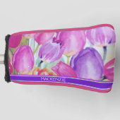Monogram Waterverf tulpen Golfheadcover (Voorkant)