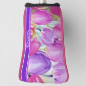 Monogram Waterverf tulpen Golfheadcover (Draai 90)
