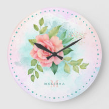 Monogram Waterverf Turquoise Ombre Pink Rose