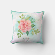 Monogram Waterverf Turquoise Ombre Pink Rose