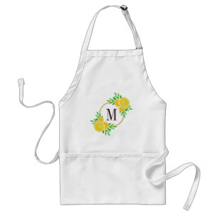 Monogram Waterverf van citrusvruchten met kool Standaard Schort