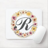 Monogram Waterverf van de flora van het rustige la Muismat (Met muis)