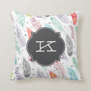 Monogram Waterverf Ventilantaarn Kussen