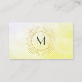 Monogram Waterverf verlichte elementen Visitekaartje (Voorkant)