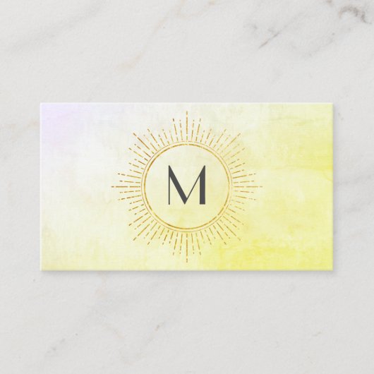 Monogram Waterverf verlichte elementen Visitekaartje (Voorkant)