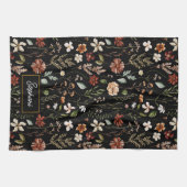 Monogram Waterverf Vintage Wilde Bloem Bloem Thee Theedoek (Horizontaal)