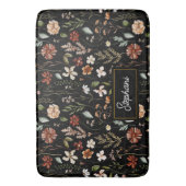 Monogram Waterverf Vintage Wilde Bloem Floral Badmat (Voorkant Verticaal)