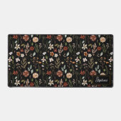 Monogram Waterverf Vintage Wilde Bloem Floral Bureaumat (Voorkant)