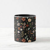 Monogram Waterverf Vintage Wilde Bloem Floral Mok (Midden)