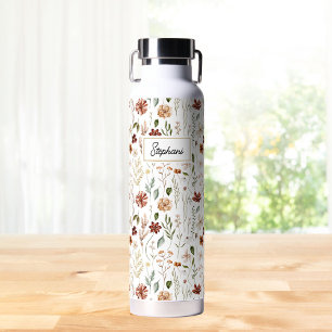 Monogram Waterverf Vintage Wilde Bloem Floral Waterfles
