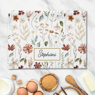 Monogram Waterverf Vintage Wilde Bloem Florale The Theedoek