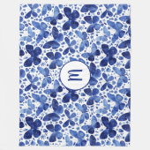 Monogram Waterverf vlinderpatroonpatroon Fleece Deken (Voorkant)