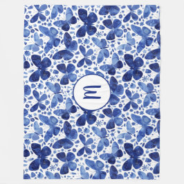 Monogram Waterverf vlinderpatroonpatroon Fleece Deken