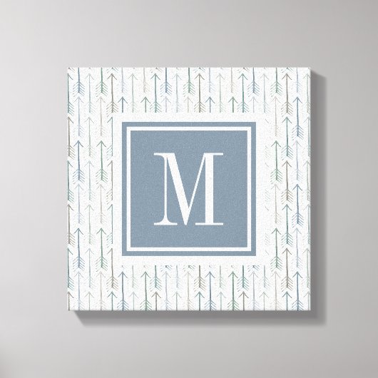 Monogram | Waterverf Wanderlust Arrow Pattern Canvas Afdruk (Voorkant)