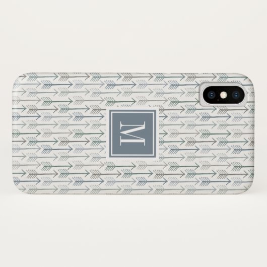 Monogram | Waterverf Wanderlust Arrow Pattern Case-Mate iPhone Case (Achterkant (horizontaal))