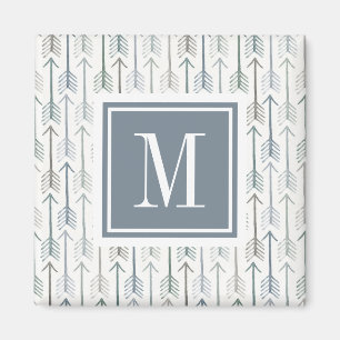 Monogram   Waterverf Wanderlust Arrow Pattern Magneet
