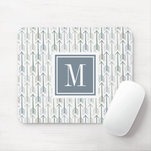 Monogram | Waterverf Wanderlust Arrow Pattern Muismat (Met muis)