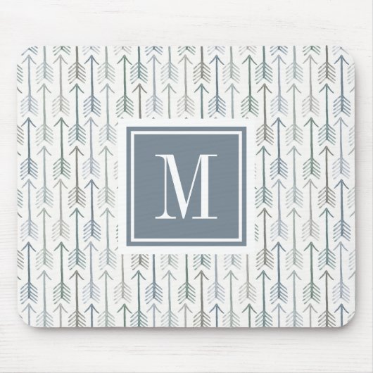 Monogram | Waterverf Wanderlust Arrow Pattern Muismat (Voorkant)