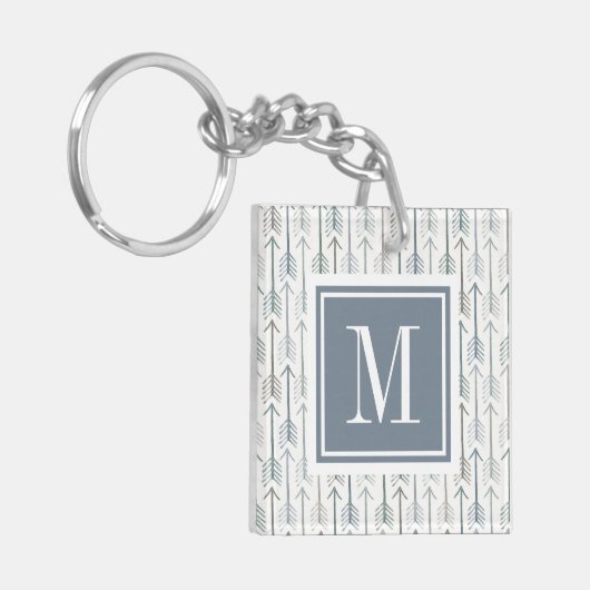 Monogram | Waterverf Wanderlust Arrow Pattern Sleutelhanger (Voorkant Links)