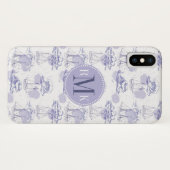 Monogram | Waterverf Waves & Shipspatroon Case-Mate iPhone Case (Achterkant (horizontaal))