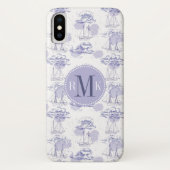 Monogram | Waterverf Waves & Shipspatroon Case-Mate iPhone Case (Achterkant)