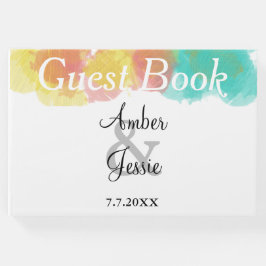 Monogram Waterverf Wedding Gastenboek