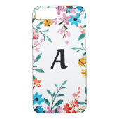 Monogram Waterverf Wildbloemen Telefoonnummer Case-Mate iPhone Case (Achterkant)