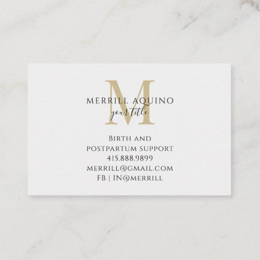 Monogram Waterverf Wildbloemen Visitekaartje (Achterkant)