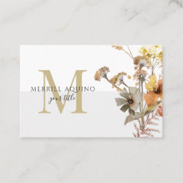 Monogram Waterverf Wildbloemen Visitekaartje