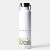 Monogram Waterverf Wilde Bloem Mooie Bloem Water Waterfles (Voorkant)