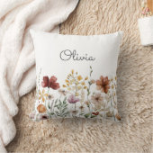 Monogram Waterverf Wilde Bloem Mooie Bloemen Kussen (Deken)
