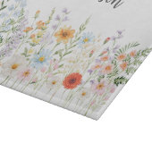 Monogram Waterverf Wilde Bloemen Bloem Botanisch Snijplank (Hoek)