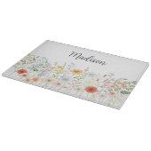 Monogram Waterverf Wilde Bloemen Bloem Botanisch Snijplank (Hoek)