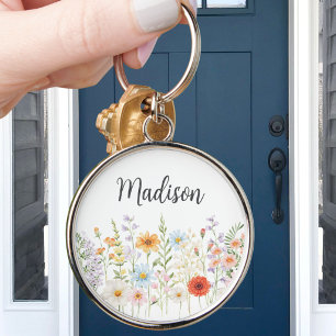 Monogram Waterverf Wilde Bloemen Bloemisterij Bota Sleutelhanger