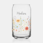 Monogram Waterverf Wilde Bloemen Bloemstuk Botanis Blikvorm Glas (Voorkant)