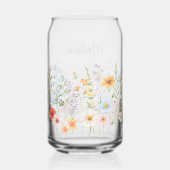 Monogram Waterverf Wilde Bloemen Bloemstuk Botanis Blikvorm Glas (Achterkant)