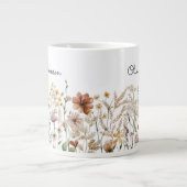 Monogram Waterverf Wildflower  Bloemen Grote Koffiekop (Voorkant)