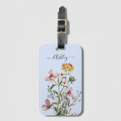 Monogram Waterverf Wildflower Boeket #1 Bagagelabel (Voorkant (verticaal))