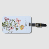 Monogram Waterverf Wildflower Boeket #1 Bagagelabel (Voorkant (horizontaal))