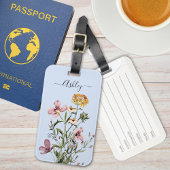 Monogram Waterverf Wildflower Boeket #1 Bagagelabel