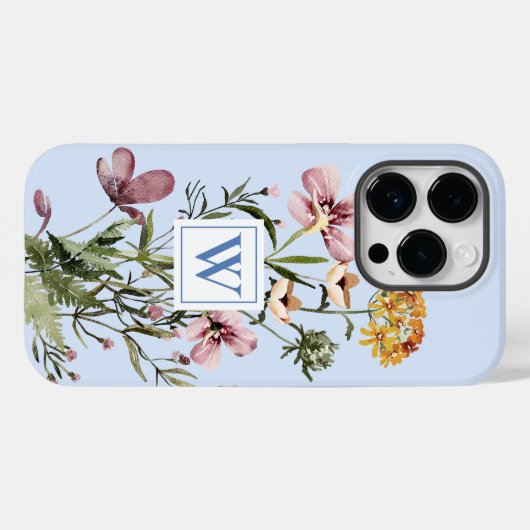 Monogram Waterverf Wildflower Boeket #1 Case-Mate iPhone Case (Achterkant (horizontaal))