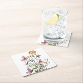 Monogram Waterverf Wildflower Boeket #1 Kartonnen Onderzetters (Insitu)