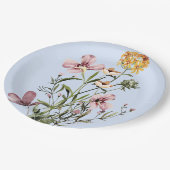 Monogram Waterverf Wildflower Boeket #1 Papieren Bordje (Gekanteld)