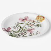 Monogram Waterverf Wildflower Boeket #1 Papieren Bordje (Gekanteld)