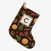 Monogram Waterverf winter botanisch Grote Kerstsok (Voorkant (Hangend))