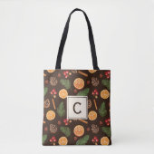 Monogram Waterverf winter botanisch Tote Bag (Voorkant)