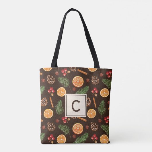 Monogram Waterverf winter botanisch Tote Bag (Achterkant)